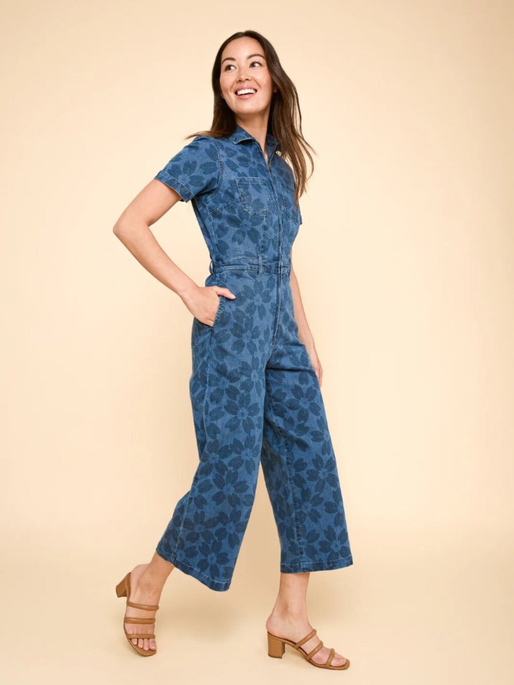 Mixed by Nasrin Quincy Jumpsuit in Sakura Denim M - Picture 3 of 9